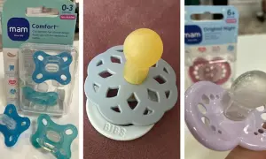 Different pacifiers, including MAM and BIBS brands, are shown. Concerns about do pacifiers interfere with breastfeeding are common.